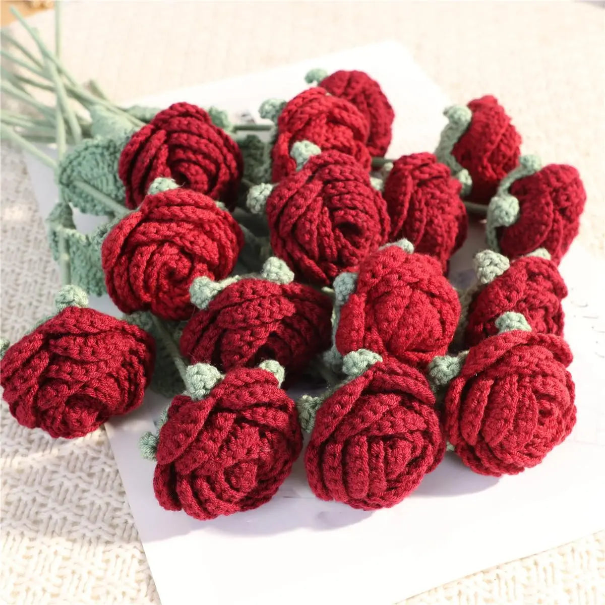 Artificial Fiber Handmade Rose Flowers, Artificial Rose Bouquet, Valentine'S Day, Mother'S Day, Christmas, Thanksgiving, Graduation, Teacher'S Day, Father'S Day, Home Decor
