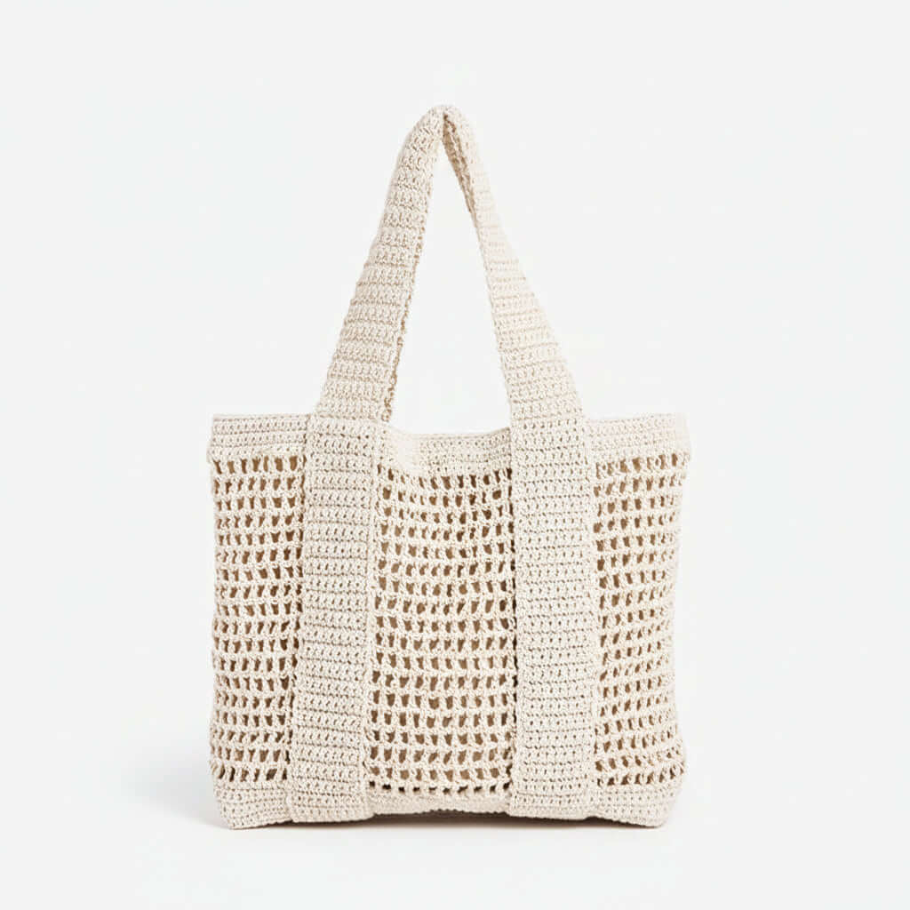 Hollow Cutout Straw Beach Bag Casual Large Cotton Thread Woven Bag