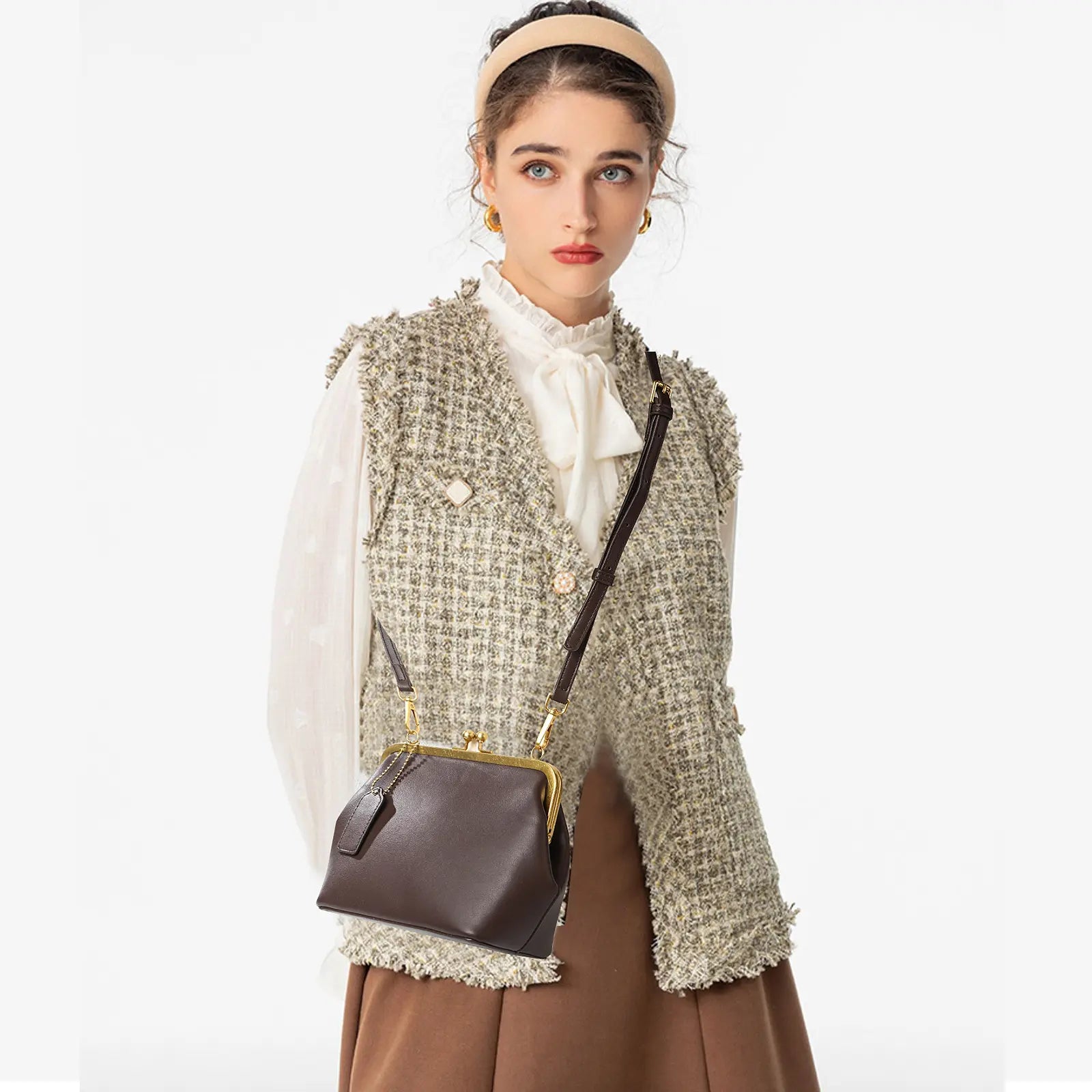 MINKARS Small Kisslock Bag - Crossbody Purses for Women