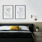 Erfoni Black and White Peel and Stick Wallpaper Modern Herringbone Contact Paper Bathroom 17.7Inch X 118.1Inch Geometric Removable Wallpaper Peel and Stick Self Adhesive Contact Paper for Accent Wall