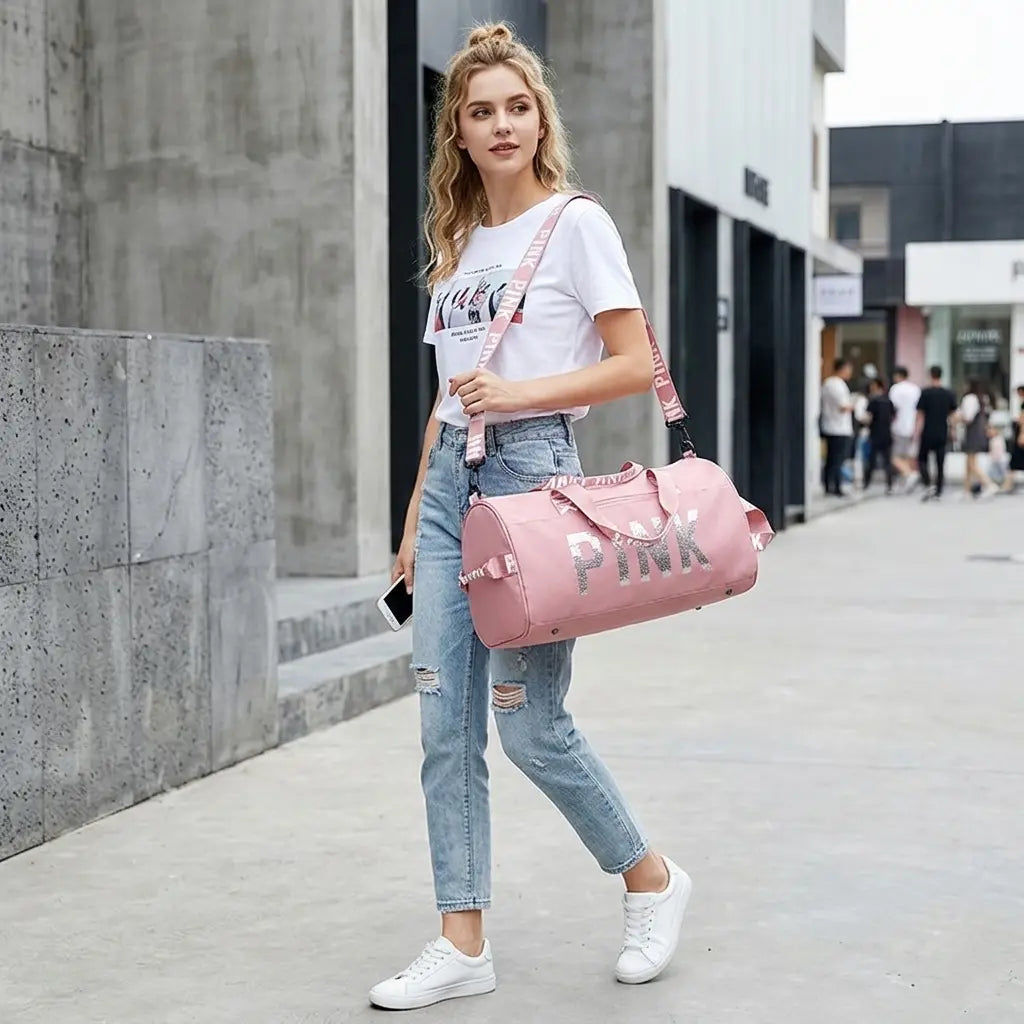 Sparkle Sequin Travel Bag for Women, 18" Waterproof Gym Tote, Stylish Carry-On for All Occasions