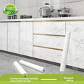 23.62In*393.7In/23.6In*196.8In Marble Peel-And-Stick Countertop Contact Paper, Self-Adhesive Waterproof Oil-Proof PET Stickers for Kitchen Cabinets, Heat-Resistant Thick Peel-And-Stick Furniture Stickers for Door Renovation, Stick-On Furniture Stickers