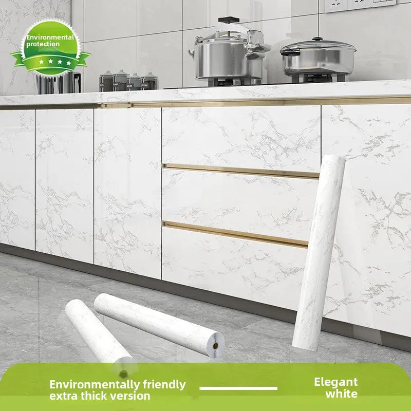 23.62In*393.7In/23.6In*196.8In Marble Peel-And-Stick Countertop Contact Paper, Self-Adhesive Waterproof Oil-Proof PET Stickers for Kitchen Cabinets, Heat-Resistant Thick Peel-And-Stick Furniture Stickers for Door Renovation, Stick-On Furniture Stickers