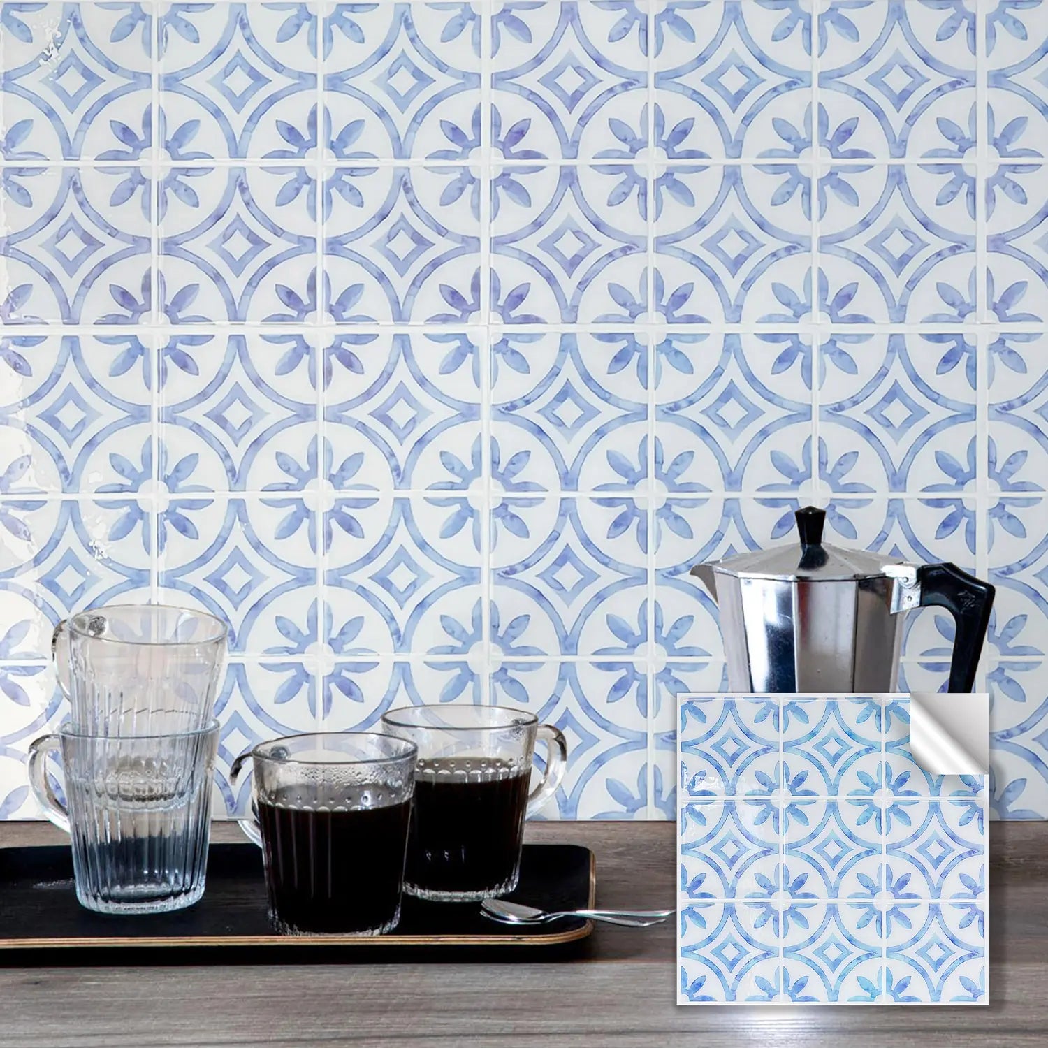Fancytiles 5 Sheets Peel and Stick Backsplash, Premium Self Adhesive Wall Tiles Peel and Stick -11.8" X 11.8" for Bathroom, Fireplace, RV, Kitchen