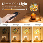 Boho Lamp Modern Metal Candle Warmer Lamp with Timer & Brightness Control Adjustable Flameless Safety Cylindrical Decorative for Home Decor & Relaxation Amber-Scented Jar Candle Warmer Lamp Ornaments White Wood #Summervibes