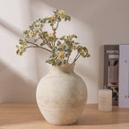 Ivydale Ceramic Flower Vase Home Decor, 7.4 in Farmhouse Table Vases Rustic Vintage Living Room Kitchen Bedroom Decoration Pottery Decorative Vases for Flowers House Shelf Office Desk Dining Entryway, Retro