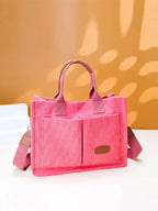 Summer Everything Tote Bag for Women, Plain/Cherry Pattern Work Bag, Everyday Shoulder Bag, Trendy Versatile Commuting Bag, Girl Large Beach Bags
