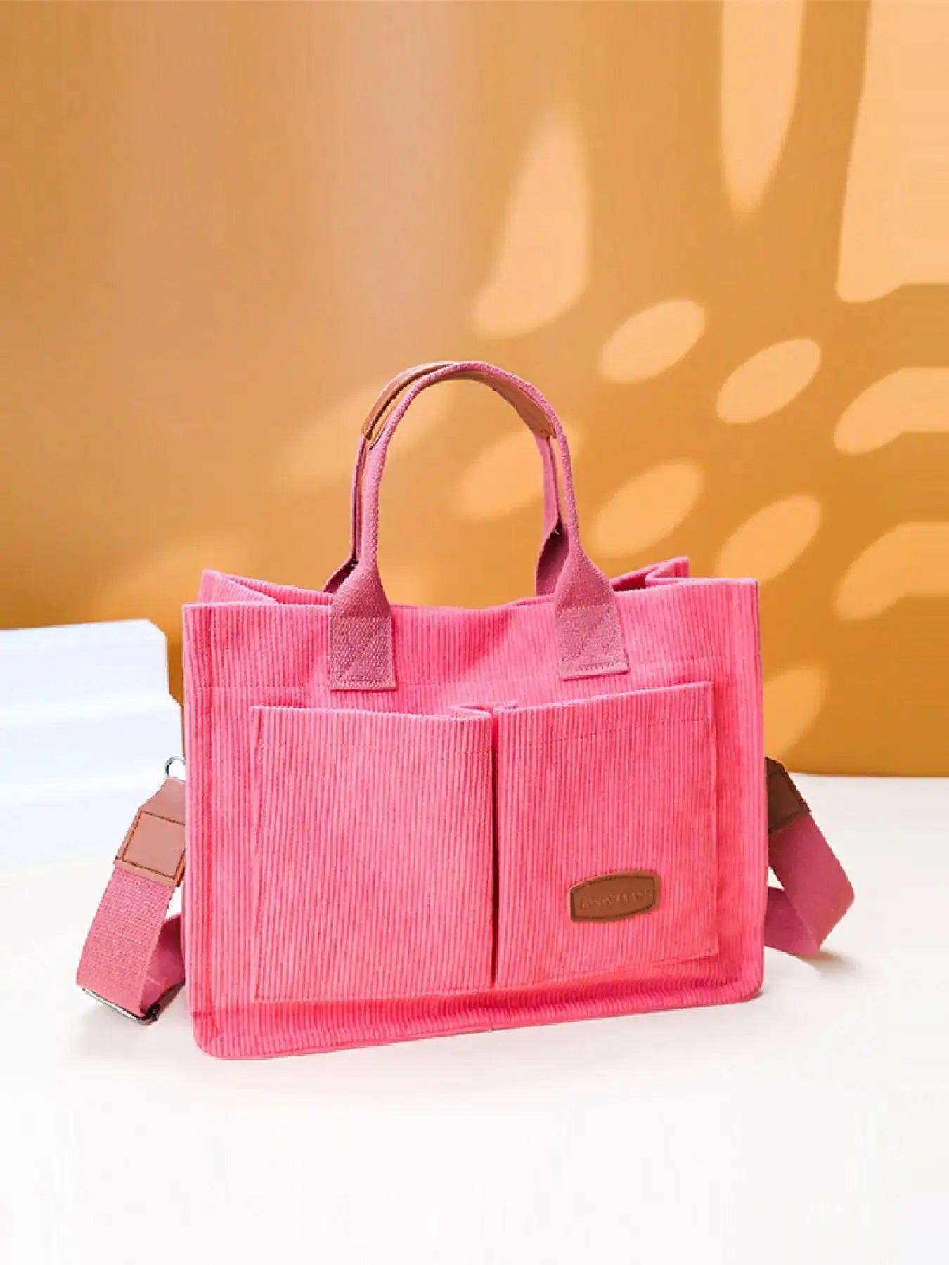 Summer Everything Tote Bag for Women, Plain/Cherry Pattern Work Bag, Everyday Shoulder Bag, Trendy Versatile Commuting Bag, Girl Large Beach Bags