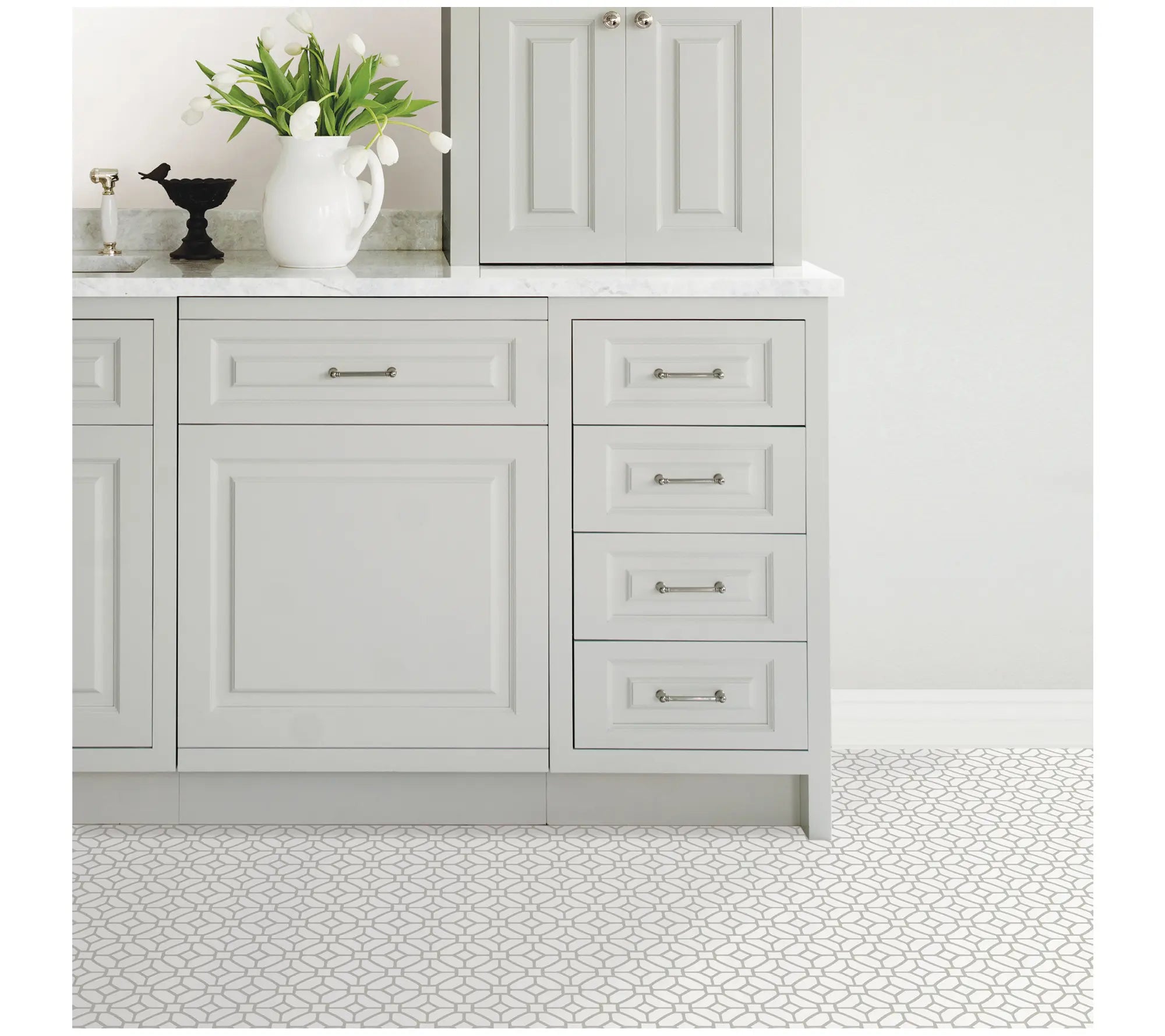 Floorpops Lattice Peel and Stick Floor Tiles