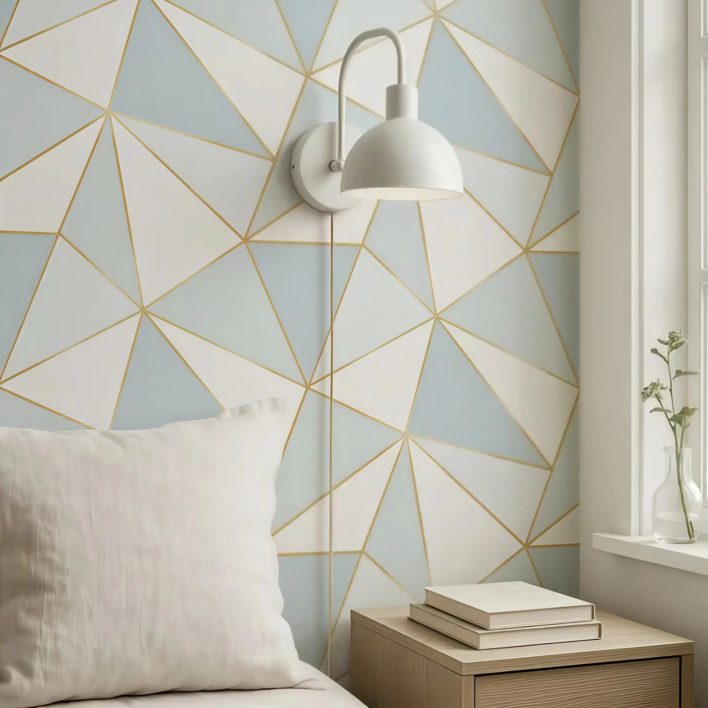1 Roll Dreamy Geometric Peel and Stick Wallpaper, Removable Self-Adhesive Wall Mural, Modern Decor for Bedroom & Living Room, Sticky Wallpaper Peel and Stick