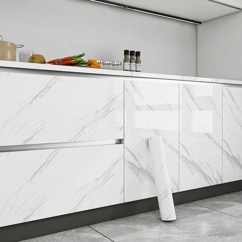 Glossy Marble Pattern Self-Adhesive Sticker , Peel and Stick Wallpaper , Scratch Resistant, Easy Installation and Cleaning, Kitchen Cabinet Desk Window Sill Wall, Peel and Stick Wallpaper Designs#Top PICKS