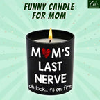 "Mom’S Last Nerve" Candle, Funny Birthday Gift for Mom, Stepmom, Bonus Mom, New Mom, Father'S Day Gift, Gift for Dad, Step Dad| 10Oz Vanilla Lavender Scented Tin Candle, Unique Home Decoration & Relaxing Fragrance