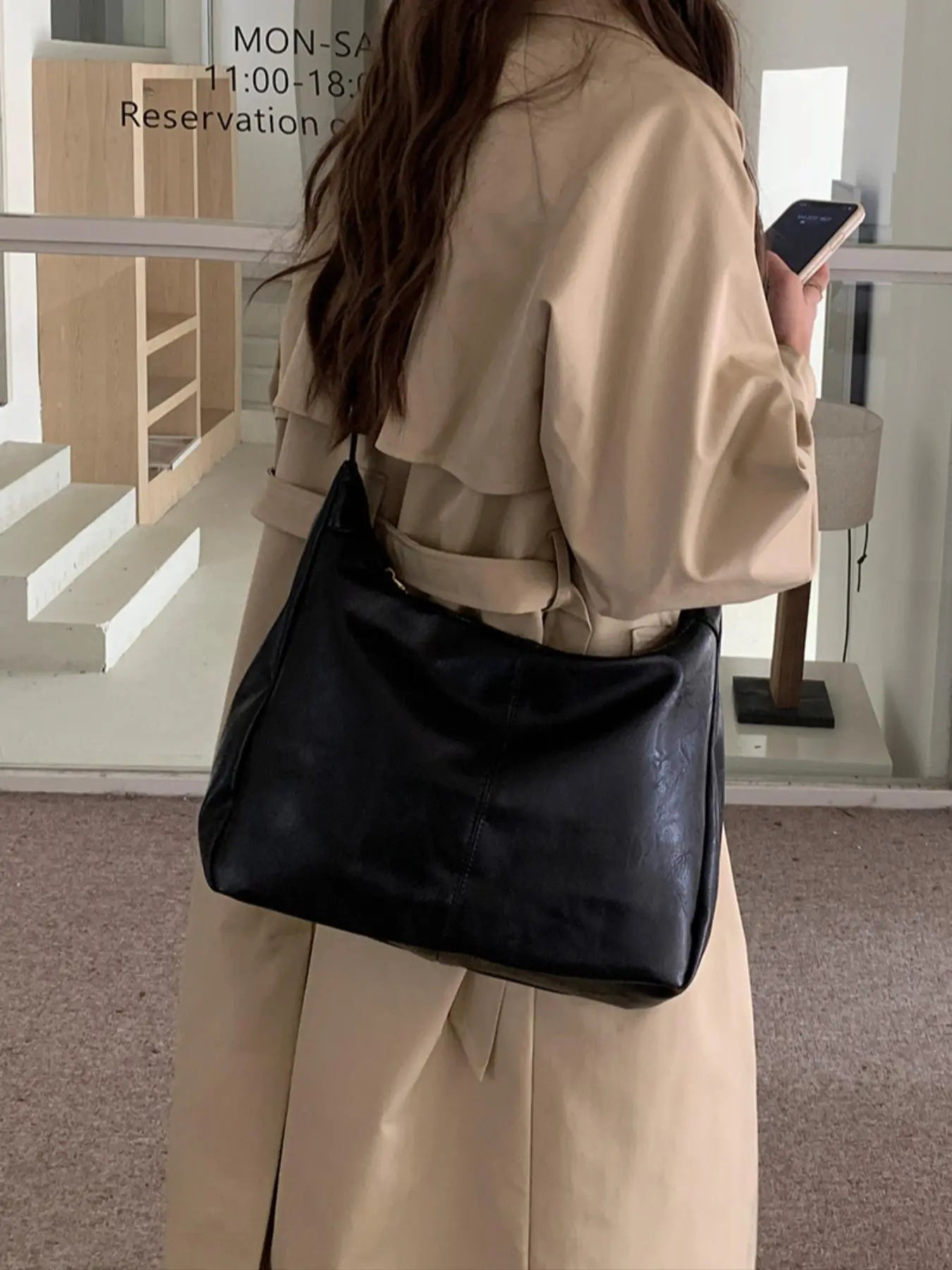 Women'S Solid Color Shoulder Bag, Back to School, Fashion Bags, Fashionable Large Capacity Crossbody Bag for Daily Used, Casual Trendy Versatile High-Quality Daily Commuting Bag, Hobo Shoulder Bag, Crossbody Shoulder Handbag, Daily Commuter Bag