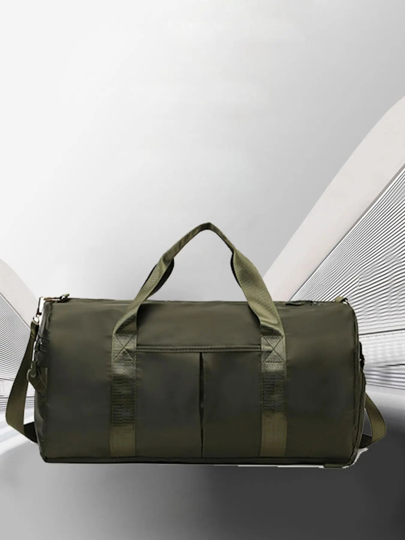Women'S Fashion Large Capacity Travel Bag, Solid Color Letter Patch Zipper Pocket Travel Bag, Casual Lightweight Travel Bag for Gym & Short Business Trips, Durable Travel Duffels, Gym Bag, Travel Duffle Bag