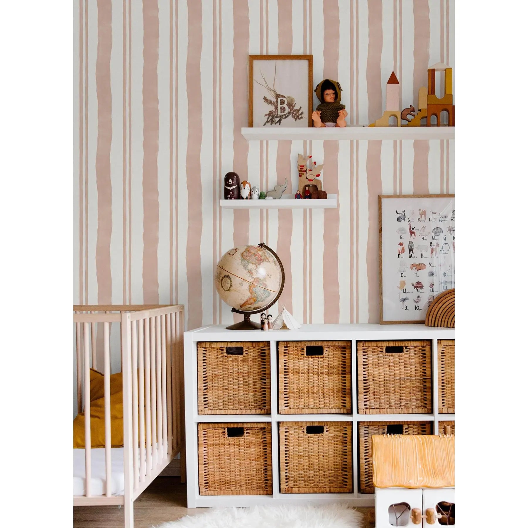 Mr. Kate Winston Watercolor Stripe Peel and Stick Wallpaper