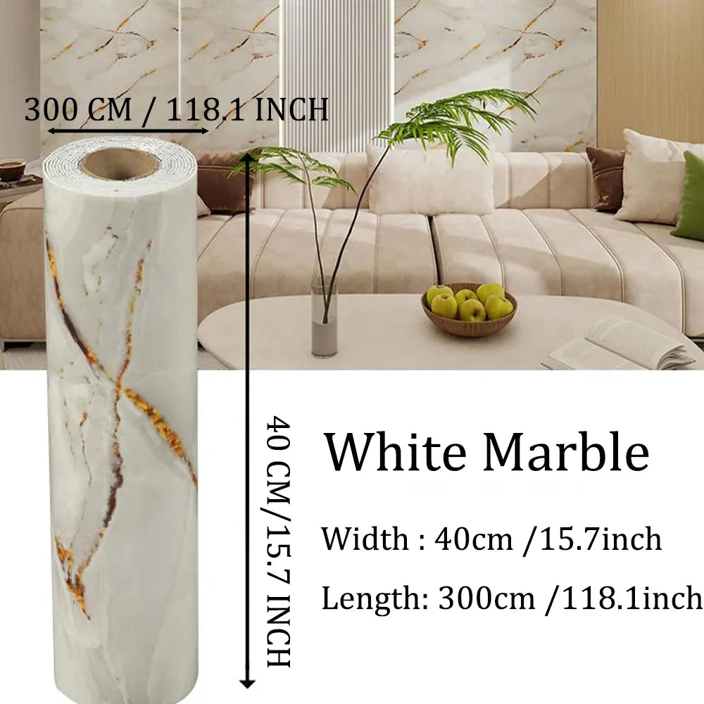 Aozey Marble Wall Sticker Roll, Self-Adhesive Wallpaper, Peel and Stick Wall Panel, Detachable Vinyl, Kitchen, Bathroom & Countertops, Marble Pattern Wallpaper, Peel and Stick Wallpaper Designs