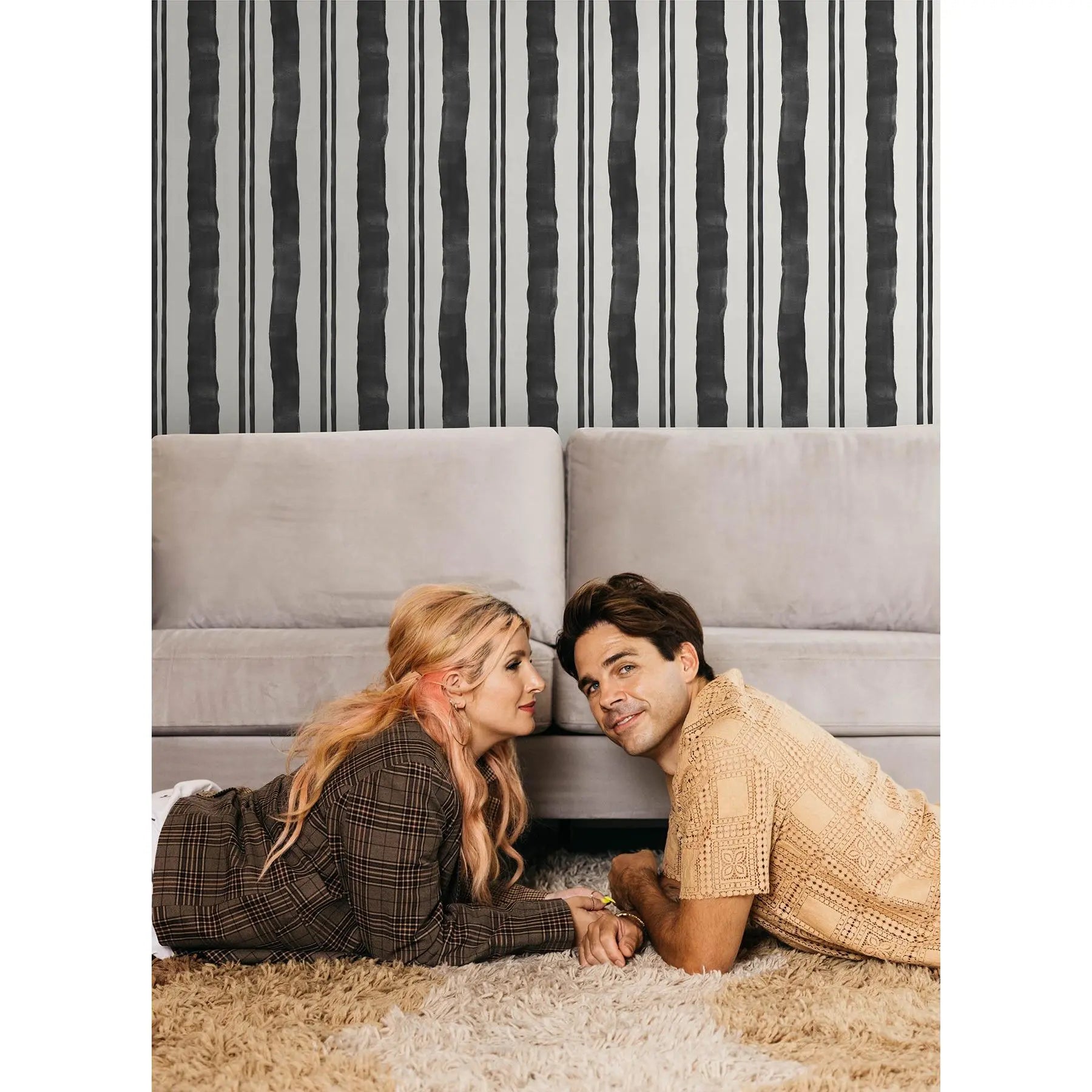 Mr. Kate Winston Watercolor Stripe Peel and Stick Wallpaper