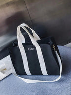 2024 Women'S Solid Color Canvas Tote Bag for School with Removable Bottom Compartment, Large Capacity Oversize Trendy Shoulder Bag for College