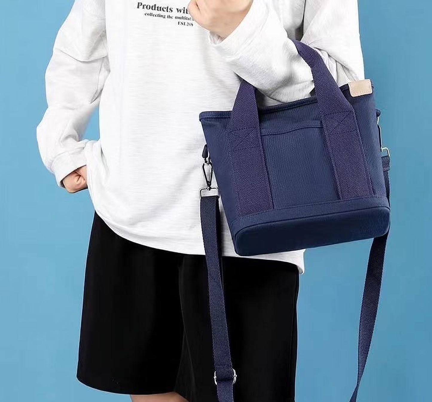 2023 New Large Capacity Multi-Pocket Handbag Women'S Canvas Tote Purses Crossbody Bag Vintage Tote Bags for School