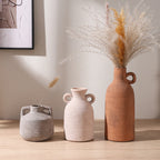 Ivydale Ceramic Vase Set, 3Pcs Flower Vases for Modern Boho Farmhouse Decor, Decorative Vases for Pampas Grass & Dried Flowers, Distressed Finish