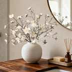 Ivydale 3PCS Artificial Magnolia Flowers Stems for Spring Decoration, Faux Champagne Magnolia Branches with Buds, 34.5" Long Stems Floral Arrangement for Vase Pot Table Centerpiece Indoor Decor