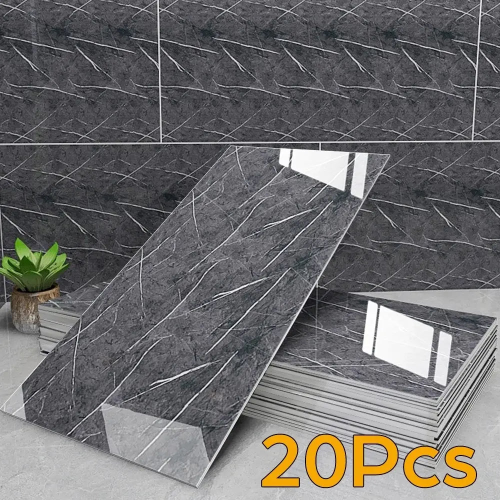 20Pcs Luxury Imitation Marble Peel-And-Stick Wall Panels, Self-Adhesive Home Decor Wall Stickers, Peel-And-Stick Wall Stickers