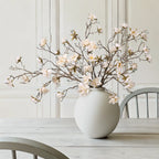 Ivydale 3PCS Artificial Magnolia Flowers Stems for Spring Decoration, Faux Champagne Magnolia Branches with Buds, 34.5" Long Stems Floral Arrangement for Vase Pot Table Centerpiece Indoor Decor