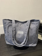Women'S Solid Color Large Capacity Soft Commuter Tote Bag, Fashionable Shoulder Bag for Daily Used, Casual Trendy Versatile High-Quality Daily Commuting Bag, Lightweight Tote Bag