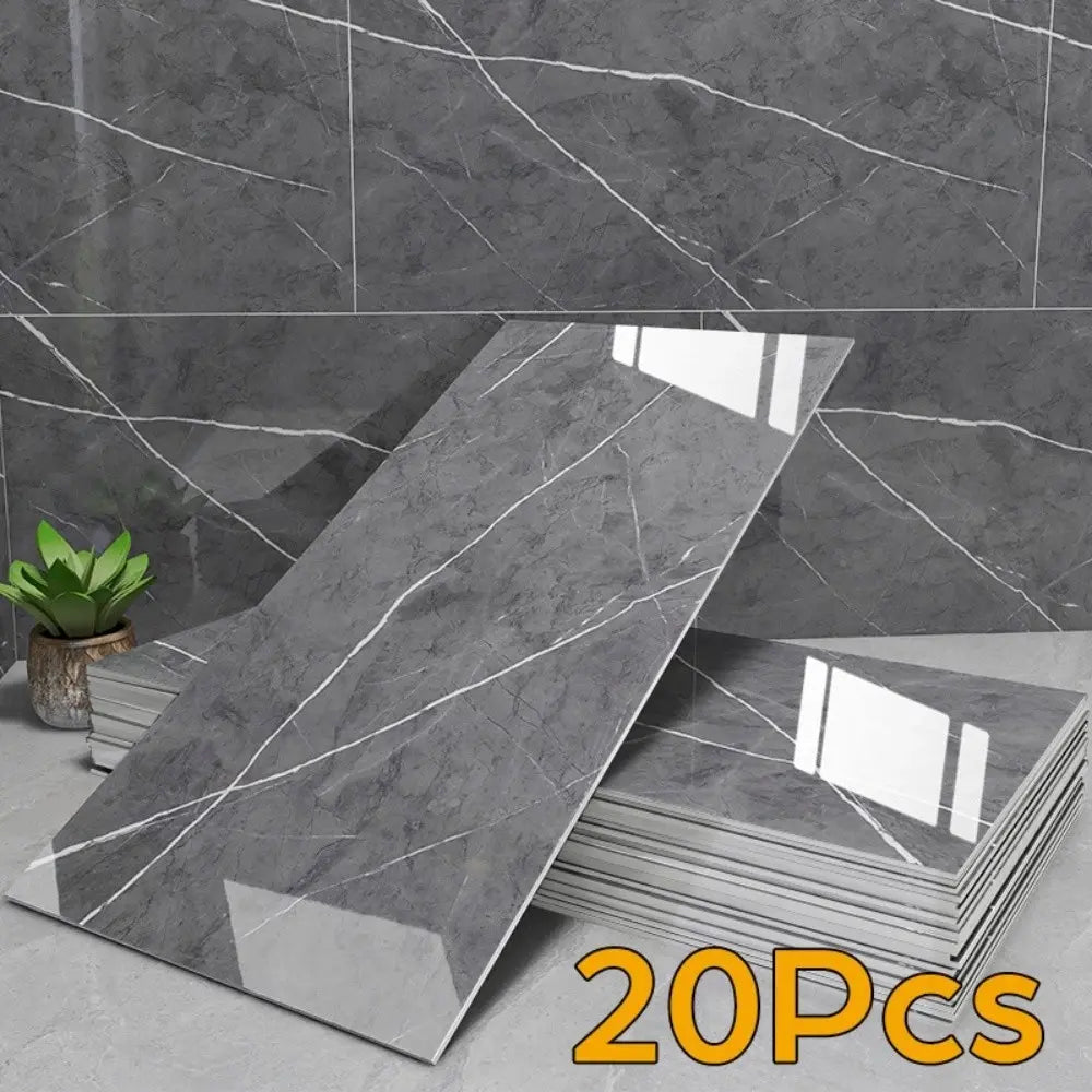 20Pcs Luxury Imitation Marble Peel-And-Stick Wall Panels, Self-Adhesive Home Decor Wall Stickers, Peel-And-Stick Wall Stickers