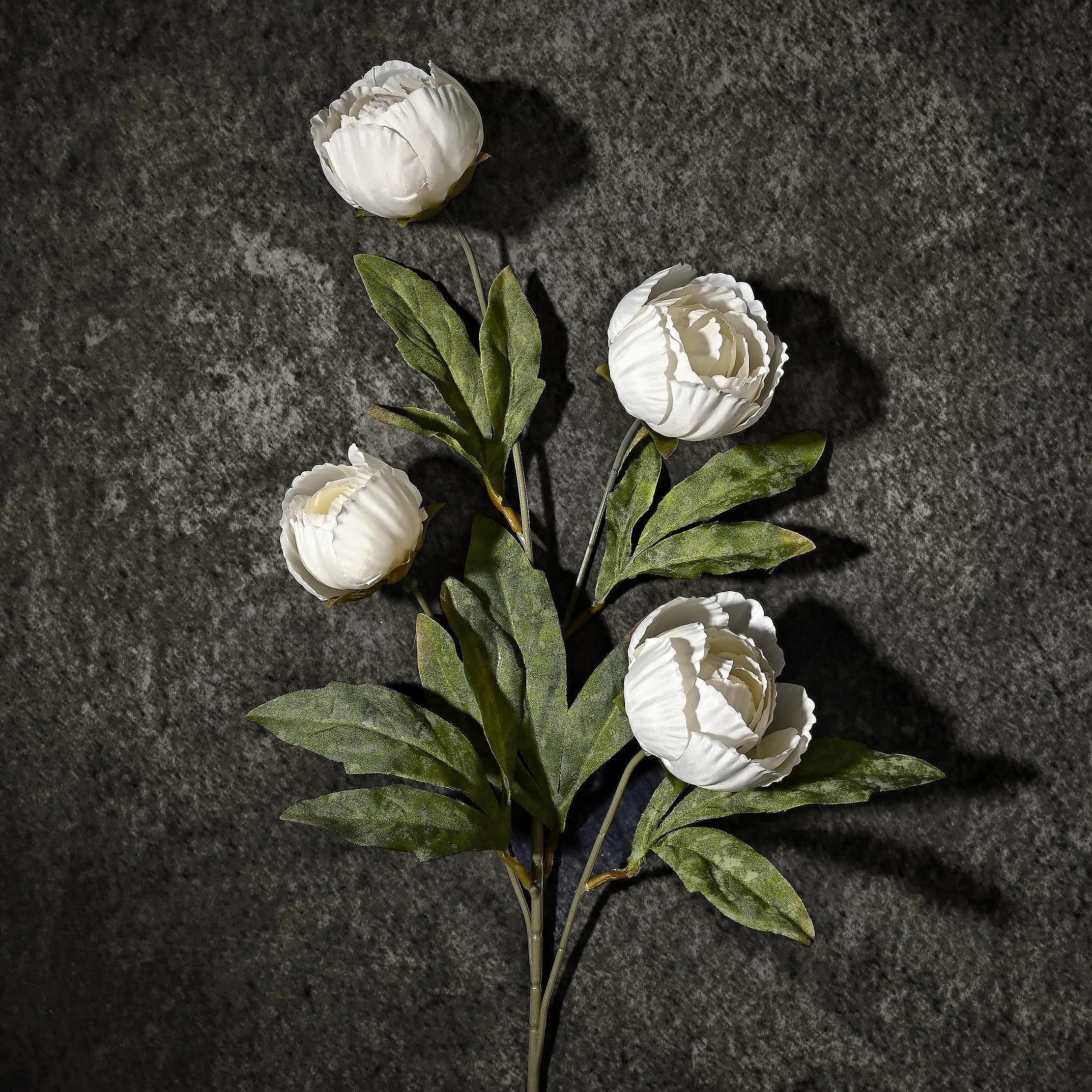 6-Piece Set of Imitation Silk Peony Flower Vase Decoration -4 Simulated Peony Branches with Stems DIY Bouquet Center Decoration, Wedding Filling Arrangement, Bathroom Decoration Table Ornaments