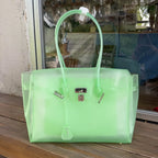 Transparent Jelly Shoulder Bag for Women, Summer TPU Handbag, Beach Tote Purse, Lightweight Crossbody Bag for Vacation & Daily Outfit