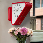 Living Room Minimalism Clocks Two-Sided Wall Clocks Triangle Modern Clock Mechanism Silent Design Clock Watch for Decoration