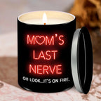 "Mom’S Last Nerve" Candle, Funny Birthday Gift for Mom, Stepmom, Bonus Mom, New Mom, Father'S Day Gift, Gift for Dad, Step Dad| 10Oz Vanilla Lavender Scented Tin Candle, Unique Home Decoration & Relaxing Fragrance