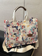 Summer Everything Tote Bag for Women, Plain/Cherry Pattern Work Bag, Everyday Shoulder Bag, Trendy Versatile Commuting Bag, Girl Large Beach Bags