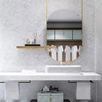 White Gray Marble Look Peel-And-Stick Vinyl Contact Paper, Waterproof Peel and Stick Wallpaper, Rectangular Roll for Countertops, Bathroom Home Decor, Indoor Use (16"X120")