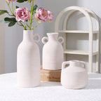 Ivydale Ceramic Vase Set, 3Pcs Flower Vases for Modern Boho Farmhouse Decor, Decorative Vases for Pampas Grass & Dried Flowers, Distressed Finish