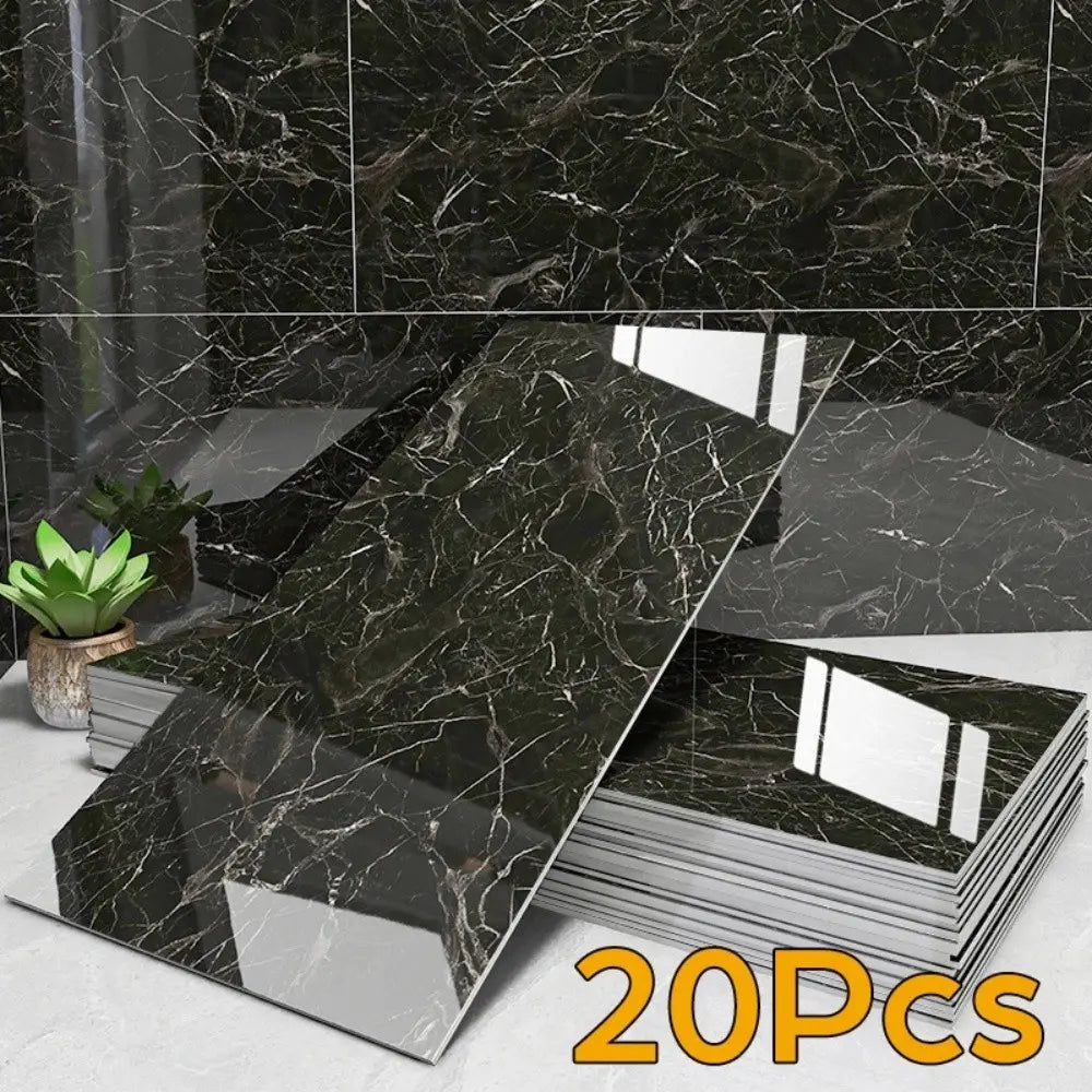 20Pcs Luxury Imitation Marble Peel-And-Stick Wall Panels, Self-Adhesive Home Decor Wall Stickers, Peel-And-Stick Wall Stickers