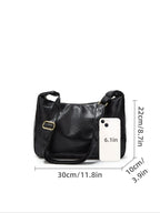 Women'S Solid Color Shoulder Bag, Back to School, Fashion Bags, Fashionable Large Capacity Crossbody Bag for Daily Used, Casual Trendy Versatile High-Quality Daily Commuting Bag, Hobo Shoulder Bag, Crossbody Shoulder Handbag, Daily Commuter Bag