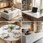 23.62In*393.7In/23.6In*196.8In Marble Peel-And-Stick Countertop Contact Paper, Self-Adhesive Waterproof Oil-Proof PET Stickers for Kitchen Cabinets, Heat-Resistant Thick Peel-And-Stick Furniture Stickers for Door Renovation, Stick-On Furniture Stickers