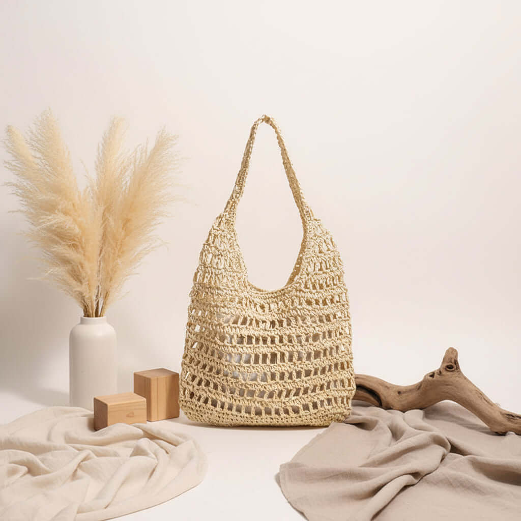 Large Capacity Straw Beach Bag Seaside Vacation French Straw Bag
