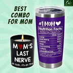 "Mom’S Last Nerve" Candle, Funny Birthday Gift for Mom, Stepmom, Bonus Mom, New Mom, Father'S Day Gift, Gift for Dad, Step Dad| 10Oz Vanilla Lavender Scented Tin Candle, Unique Home Decoration & Relaxing Fragrance