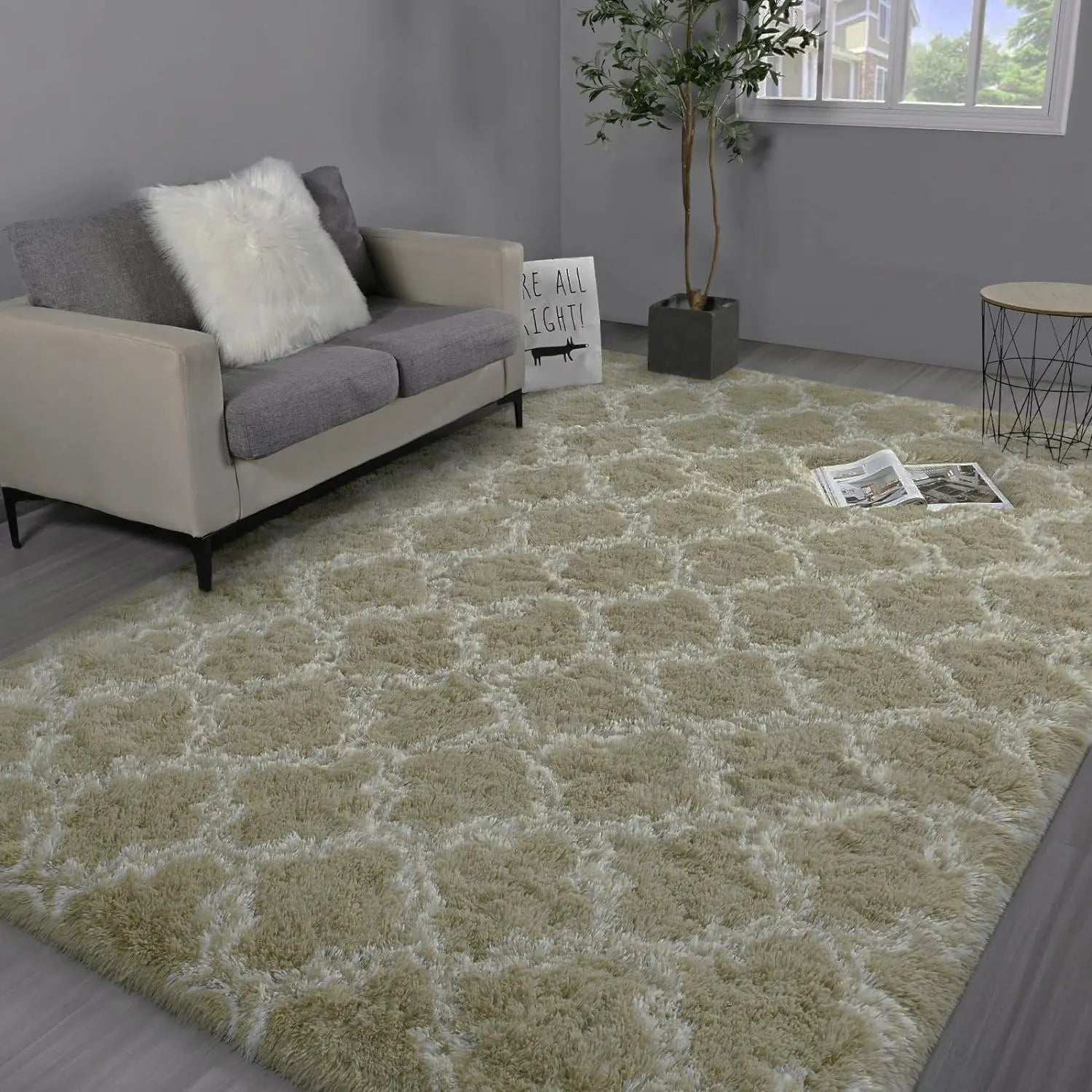 Plush Floor Mat, Decorative Area Rug, Modern Floor Carpet for Living Room, Bedroom & Home Decor, Soft-Thick Rugs, Fluffy Rugs for Room Decor, Furry Floor Rugs, Modern Shaggy Rug #GLOBAL PICKS