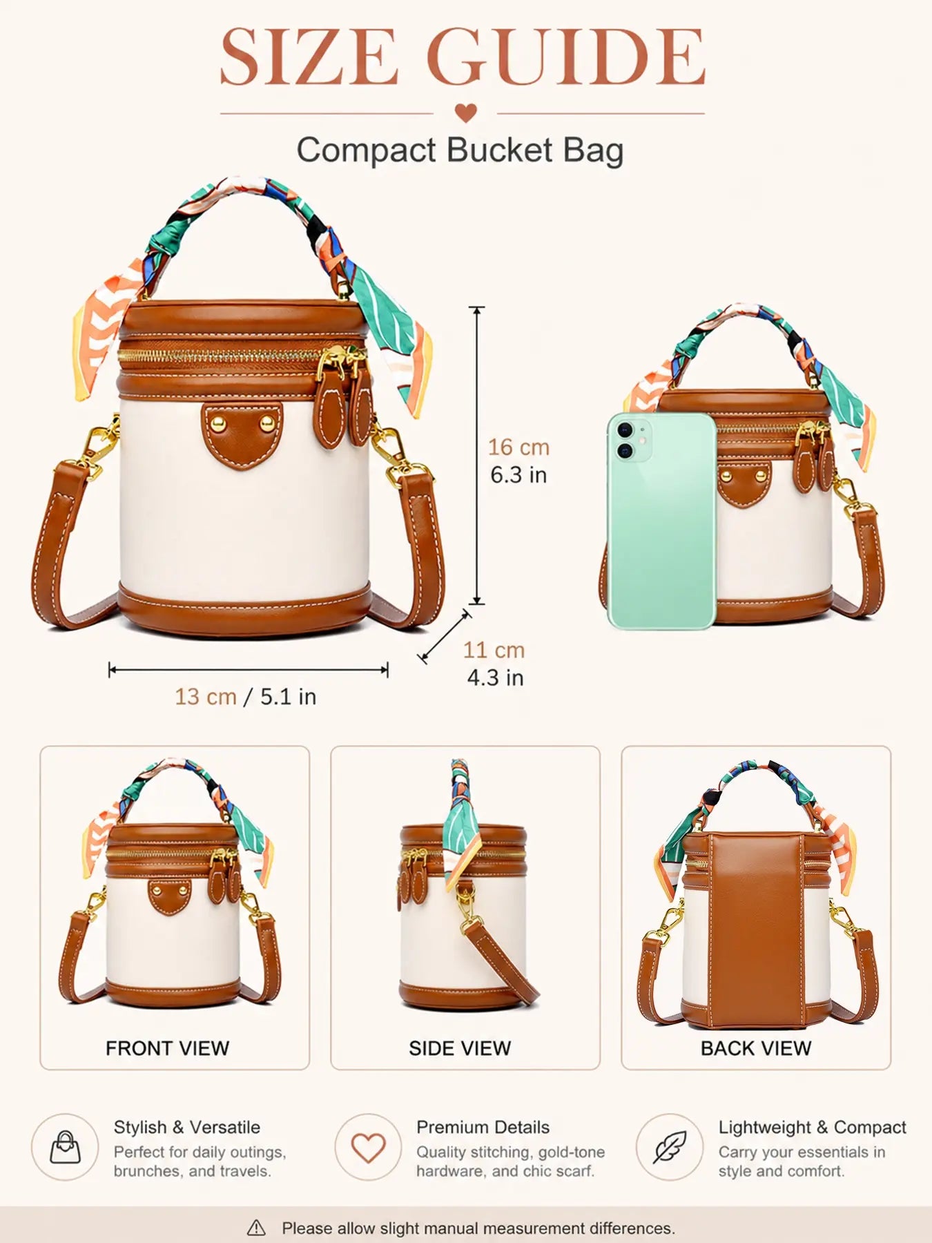 Mini Bucket Crossbody Bag for Women, Small round PU Leather Handbag with Top Handle, Versatile 2-In-1 Handheld and Crossbody Purse, Fashionable Shoulder Purse with Zipper Closure, for Everyday Casual Wear, Work, Dates and Vacation, Fashionable Bags