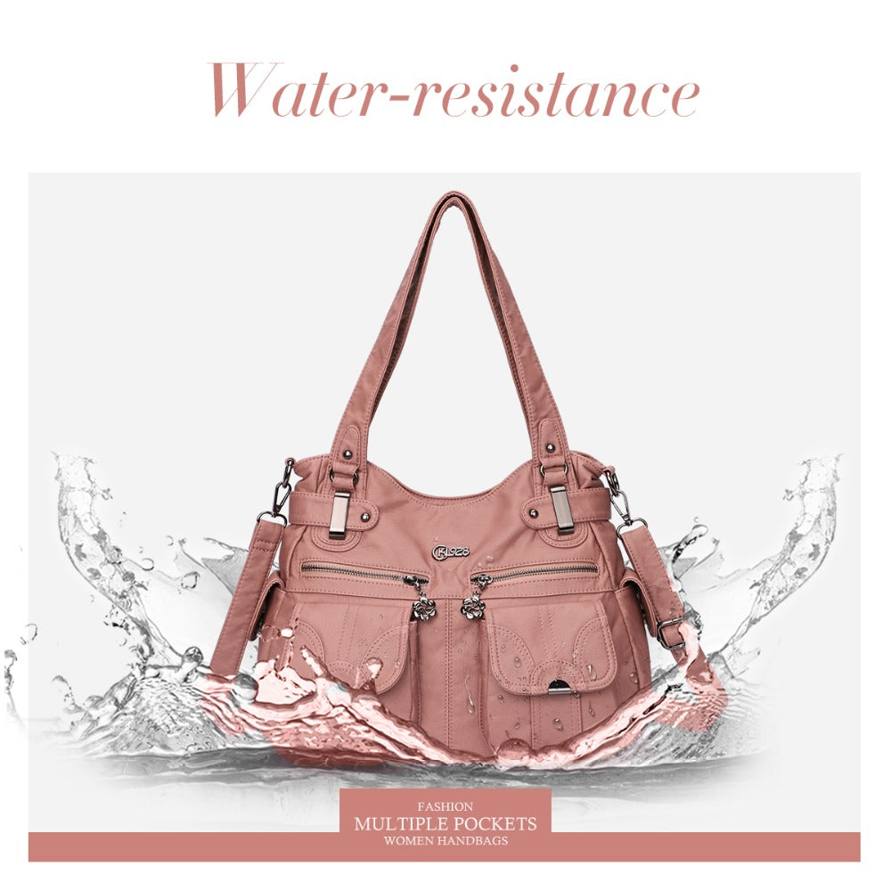 Fashion Ladies Soft Leather Portable Messenger Bag Crossbody Bags for Women Zipper Pocket Soft Casual Tote