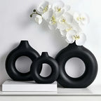 Modern round Vase, 1 Piece Decorative Flower Vase Centerpiece for Living Room and Dining Table, Home Decor Ornament, Flower Arrangement Vase