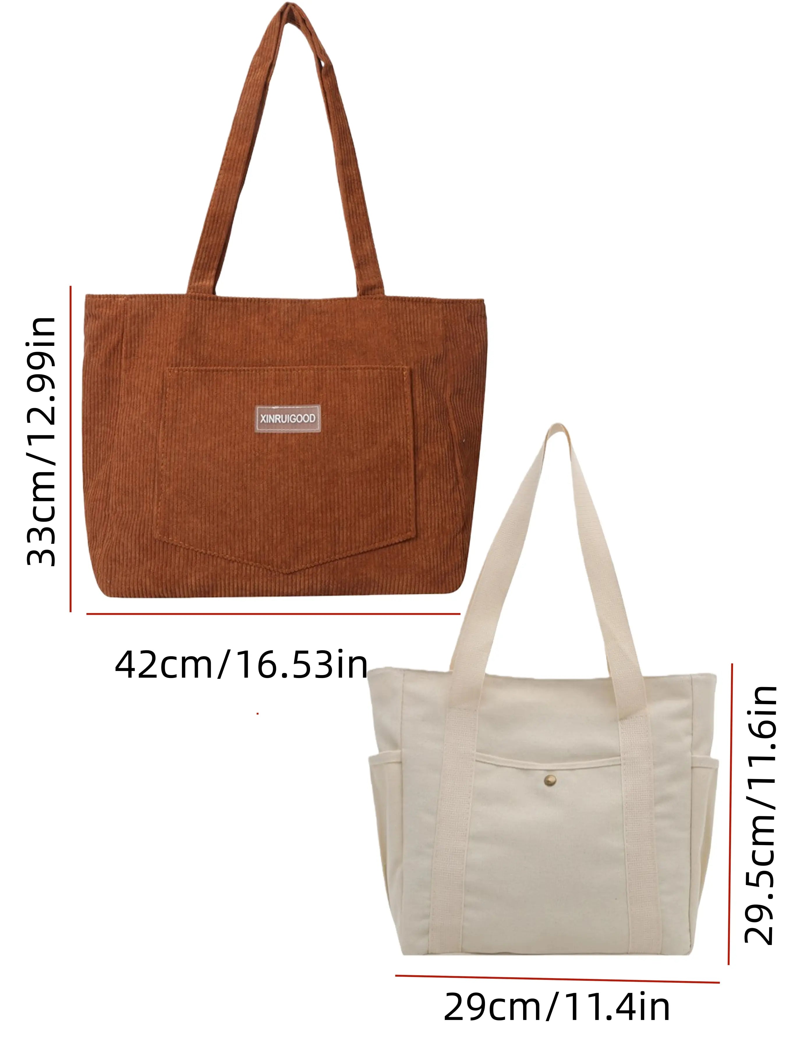 Women'S Solid Color Large Capacity Soft Commuter Tote Bag, Fashionable Shoulder Bag for Daily Used, Casual Trendy Versatile High-Quality Daily Commuting Bag, Lightweight Tote Bag
