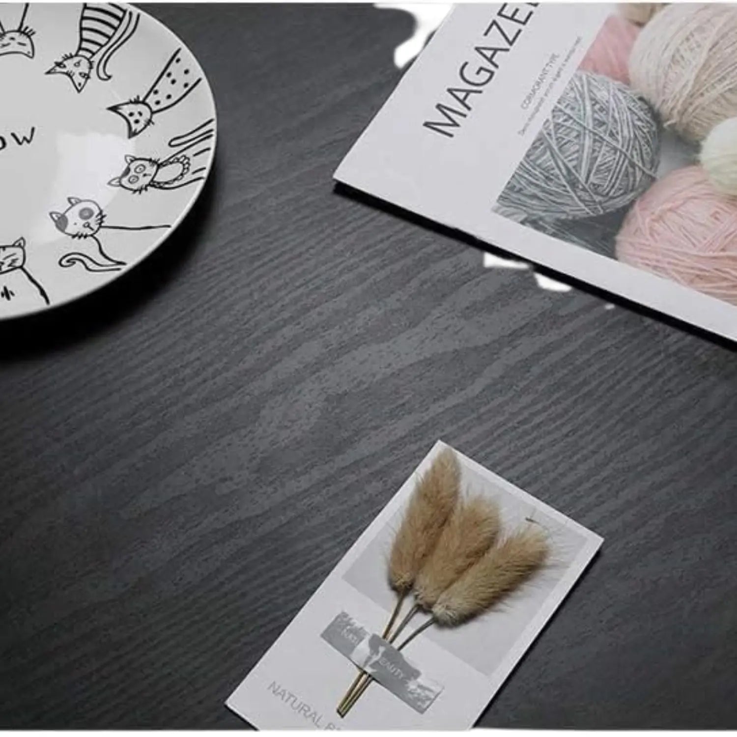 Realistic Wood Peel and Stick Wallpaper Black Wood Self Adhesive Decorative Vinyl
