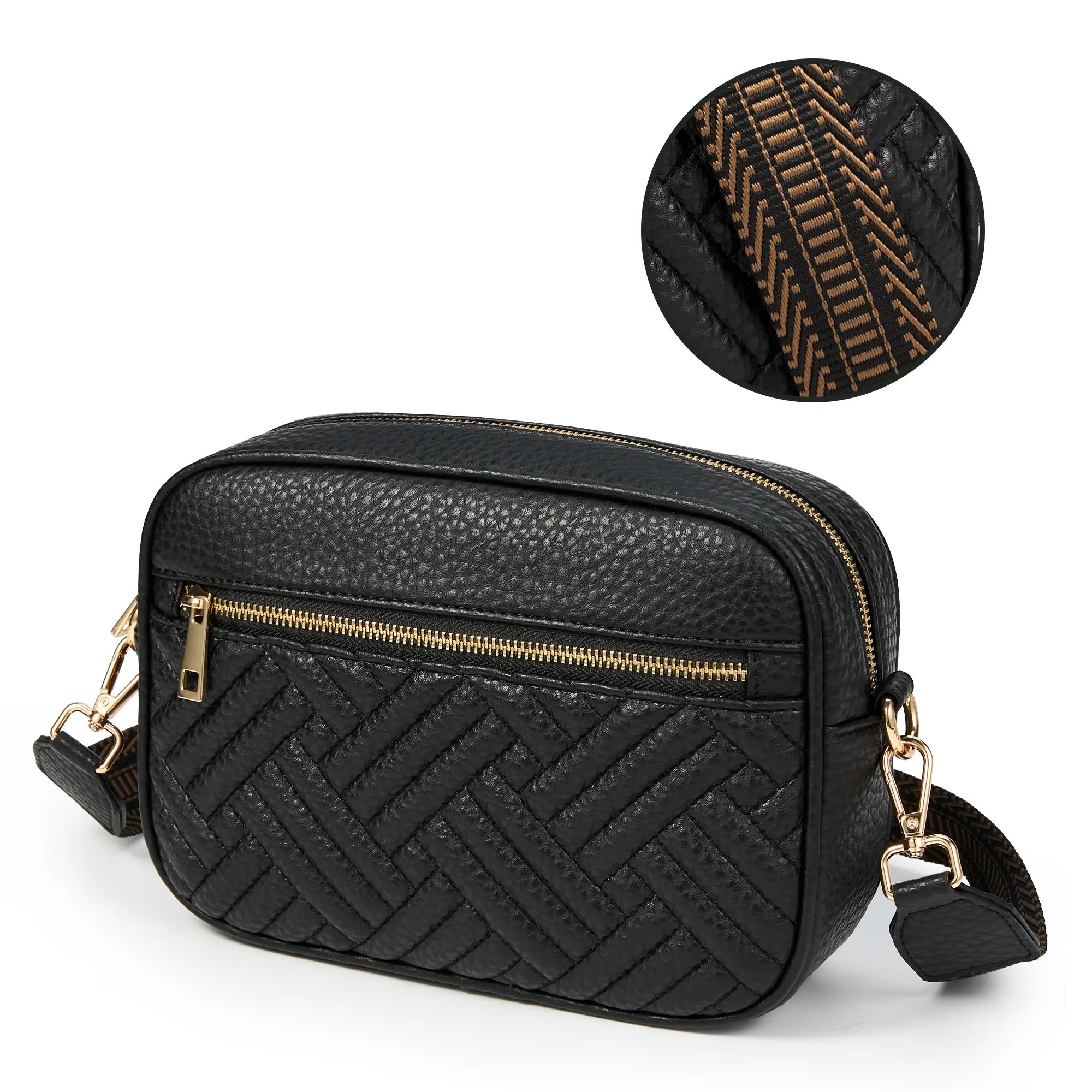 KALIDI Trendy Quilted Crossbody Bag for Women | Lightweight Vegan Leather Shoulder Purse with Adjustable Strap for Travel & Everyday Use