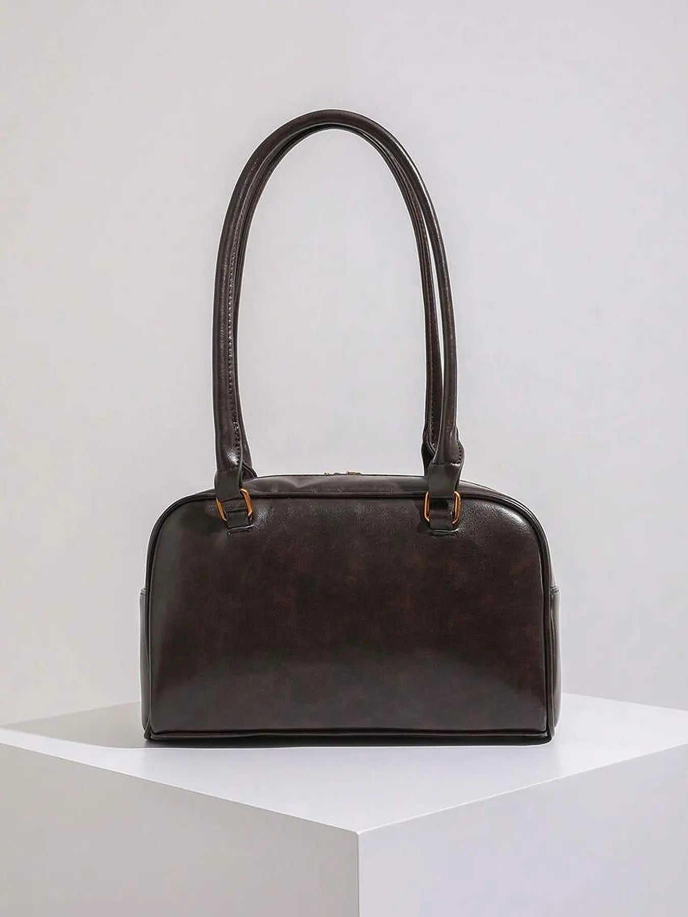 Retro Style Double Pocket Handbag, Fashionable Underarm Shoulder Bag with Pendant, Simple and Versatile Single Shoulder Baguette Bag, Niche Design Suitable for College Students, Office Workers Daily Commuting, Casual Fashion Bag, Etc.