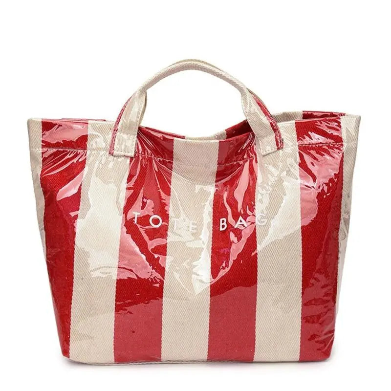 New Large Capacity Striped Handbag, Simple and Fashionable Color Block Handbag, Daily Commuting Shopping Bag, Retro and Fashionable Style Women'S Tote Bag, Fashionable Letter Design Large Homeless Bag